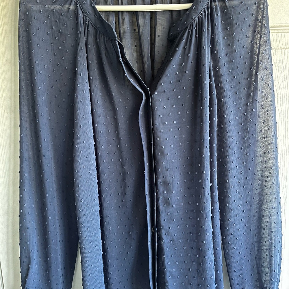 DR2 Blue Textured Blouse bought at Holt Renfrew